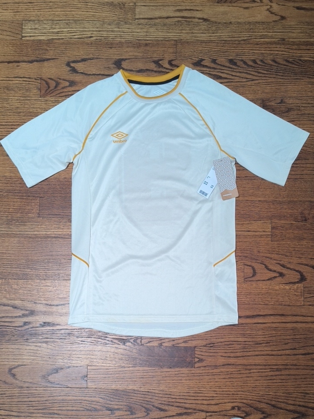 Umbro Creme and Yellow Performance Soccer Tee